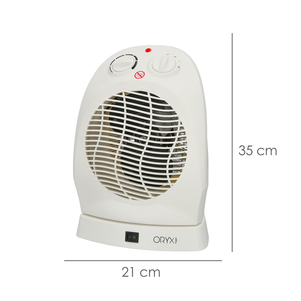 Termoventilador Oscilante 1000 / 2000 Watt. medidas